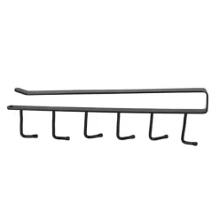 Kaffemugghållare 6 krokar Elegant stil Bekväm Praktisk Stabil Pålitlig Slitstark Bärbar Kökshylla för HomeBlack Clearance