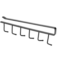 Kaffemugghållare 6 krokar Elegant stil Bekväm Praktisk Stabil Pålitlig Slitstark Bärbar Kökshylla för HomeBlack Clearance