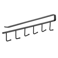 Kaffemugghållare 6 krokar Elegant stil Bekväm Praktisk Stabil Pålitlig Slitstark Bärbar Kökshylla för HomeBlack Clearance