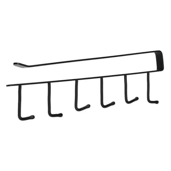Kaffemugghållare 6 krokar Elegant stil Bekväm Praktisk Stabil Pålitlig Slitstark Bärbar Kökshylla för HomeBlack Clearance