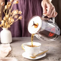 Tebryggere>Kaffe/temaskine 0,60L fransk presse rosa guld KLAUSBERG KB-7722