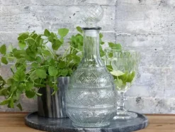 Chic Antique Karaff m mönster H28/Ø12 cm klar