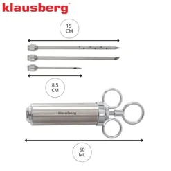 Jerky Pistol>Kødbejdsningssprøjte 60ml stål KLAUSBERG KB-7842