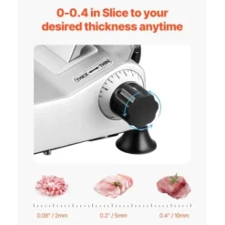 Kødpålægsmaskine, 10 tommer elektrisk pålægsmaskine 48x40x41 cm, justerbar tykkelse, metal