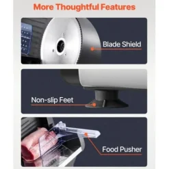 Kødpålægsmaskine, 39x26x28 cm, Justerbar tykkelse, Rustfrit stål