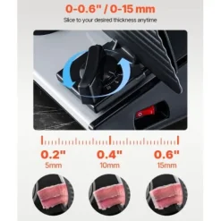 Kødpålægsmaskine, 39x26x28 cm, Justerbar tykkelse, Rustfrit stål