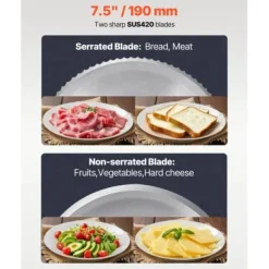 Kødpålægsmaskine, 39x26x28 cm, Justerbar tykkelse, Rustfrit stål