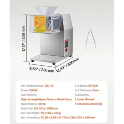 Kødpålægsmaskine, 33x22x43,6 cm, rustfrit stål, elektrisk madskærer Outlet