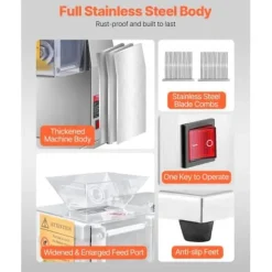 Kødpålægsmaskine, 33x22x43,6 cm, rustfrit stål, elektrisk madskærer Outlet