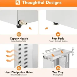 Kebab- og gyrosgrill - Elektrisk vertikalt rotisseri - 3000 W 220 V - 2 varmeelementer - 360° rotation - 12 kg kapacitet - Rustfrit stål - Grå