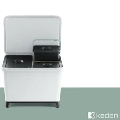 Keden Genbrugsskraldespand 2x23l Systema 56x39x41 Cm Søvfarvet Discount