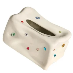 Keramisk servietæskeholder Dekorativ elegant ansigtsservietdispenseræske til spisestue Beige New