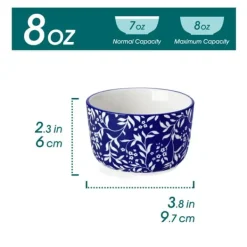 Keramiske ramekiner, høj temperaturmodstand, unikt håndmalet design,8oz 6 Stykke Outlet