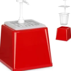 Ketchup sauce dispenser med pumpe 2,5 l rød - Hendi 203521 Best