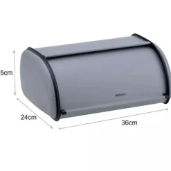 Brødkasser & Brødposer>KINGHOFF KH-1751 STÅLBRØDÆSKE grå