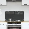 Køkken bagvæg i hærdet glas - Rektangulær design | Farve: Mørkegrå | Størrelse: 80x40x0.6 cm Outlet