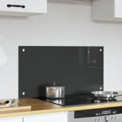 Køkken bagvæg i hærdet glas - Rektangulær design | Farve: Mørkegrå | Størrelse: 80x40x0.6 cm Outlet