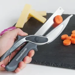 Køkken Kniv-Saks Med Integreret Mini Skærebræt Scible InnovaGoods Sale