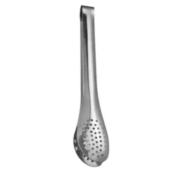 Køkken madtang 9 tommer rustfrit stål multifunktionel serveringstang med filterhul til hjemmerestaurant Online