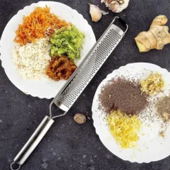 Køkken rivejern til grøntsager, ost, chokolade, frugt, stål, flad, 38 cm ORION 144803 Sale