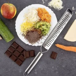 Køkken rivejern til grøntsager, ost, citrusfrugter, stål, flad, 38 cm ORION 144804 Clearance
