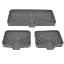 Måtter & Gitter Til Køkkenvaske>Køkken Sæbebakke Bordplade Silikone Vask Deflektor Svampeholder til Badeværelse Toilet Grå