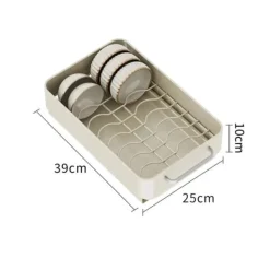 Opvaskestativer & Tørrestativer>Køkken Utrækkelig Tallerkenholder, Multifunktionel Skab Organizer, Stille Drift,B