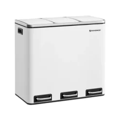 Køkkenaffaldsspand 3 x 18 L, 61,5 x 31,5 x 56 cm (L x B x H) Mål på hver indvendig spand: 18 x 26,5 x 49 cm (L x B x H) Samlet højde (med åbent låg Hot