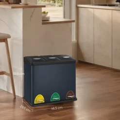 Affaldssorteringsspande>Køkkenaffaldsspand, 3 x 8 L, lille kapacitet