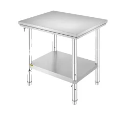 Madopvarmere>Køkkenarbejdsbænk, 330LBS Belastningskapacitet, Justerbare Fødder,30x24x32 tommer 330LBS