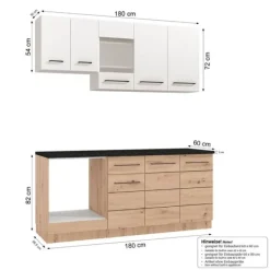 Køkkenelement, 180x200x60 cm, Hvid Best