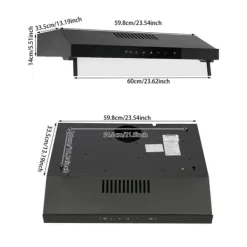 Køkkenemhætte, Smart Touch Kontrol, Kraftig Sugeevne,Sølv Clearance