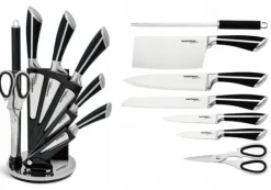 Køkkenknivsæt i stativ, 8 dele, sliber og saks SHARP