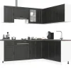 Køkkenskabssæt Porto 11 dele - Elegant design i konstrueret træ | Farve: Sort Best