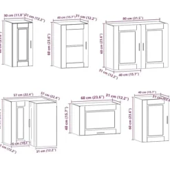 Køkkenskabssæt Porto 11 dele - Elegant design i konstrueret træ | Farve: Sort Best