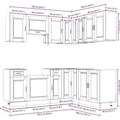 Køkkenskabssæt Porto 11 dele - Elegant design i konstrueret træ | Farve: Sort Best