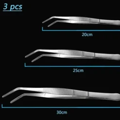 Køkkentænger>Køkkentang i rustfrit stål, grøntsags- og kødsæt, 3 dele, 20, 25, 30 cm