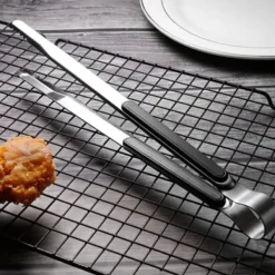 Køkkentang Rustfrit Stål BBQ Steak Clip 25,5 cm Sort Outlet