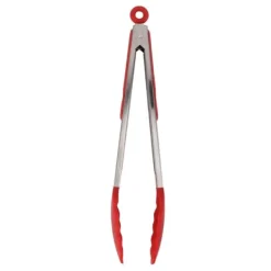 Køkkentænger Silikone rustfrit stål Varmebestandig anti-skrid madserveringstang til bagning Madlavning Rød 35 cm / 13.8in Sale