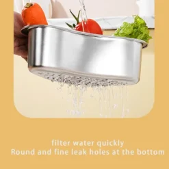 Køkkenvaskafløbskurv Rustfrit stål Sort Køkkenvasksi til Hjemmet Best