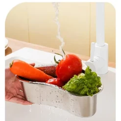 Køkkenvaskafløbskurv Rustfrit stål Sort Køkkenvasksi til Hjemmet Best