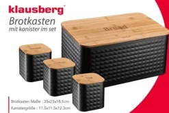 KLAUSBERG BRØDÆSKE MED ET SÆT BEHOLDERE KB-7482