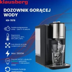 KLAUSBERG KB-7878 2,2L varmtvandsbeholder med temperaturkontrol Sale