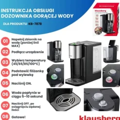 KLAUSBERG KB-7878 2,2L varmtvandsbeholder med temperaturkontrol Sale