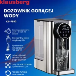 KLAUSBERG KB-7880 2,7L varmtvandsbeholder med temperaturkontrol