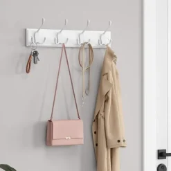 Knagerække med 4 kroge - Hvid Online