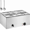 Madopvarmere>Kommerciel Elektrisk Madvarmer 4-Pande, Bordplade Buffet 15L Bain Marie, hurtig opvarmning, ideel til restauranter.