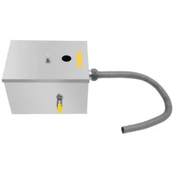 Kommerciel fedtudskiller 20 L i rustfrit stål, automatisk aflukning, sølv, til restaurant/fabrik/hjemmekøkken New