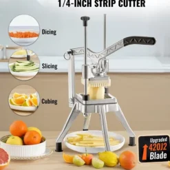 Kommerciel grøntsagshakker med 1/4" klinge. Heavy Duty, professionel maddicer i rustfrit stål til tomater, peberfrugter og svampe. New