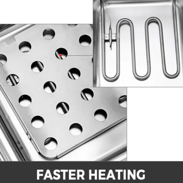 Fritøse>Kommerciel 12L elektrisk frituregryde 5000W med tvillingekurve og dobbelttank i rustfrit stål til professionelle køkkener.